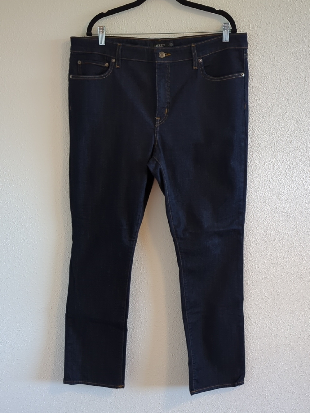 Lauren Ralph Lauren Straight Leg Dark Blue Jeans - Size 18